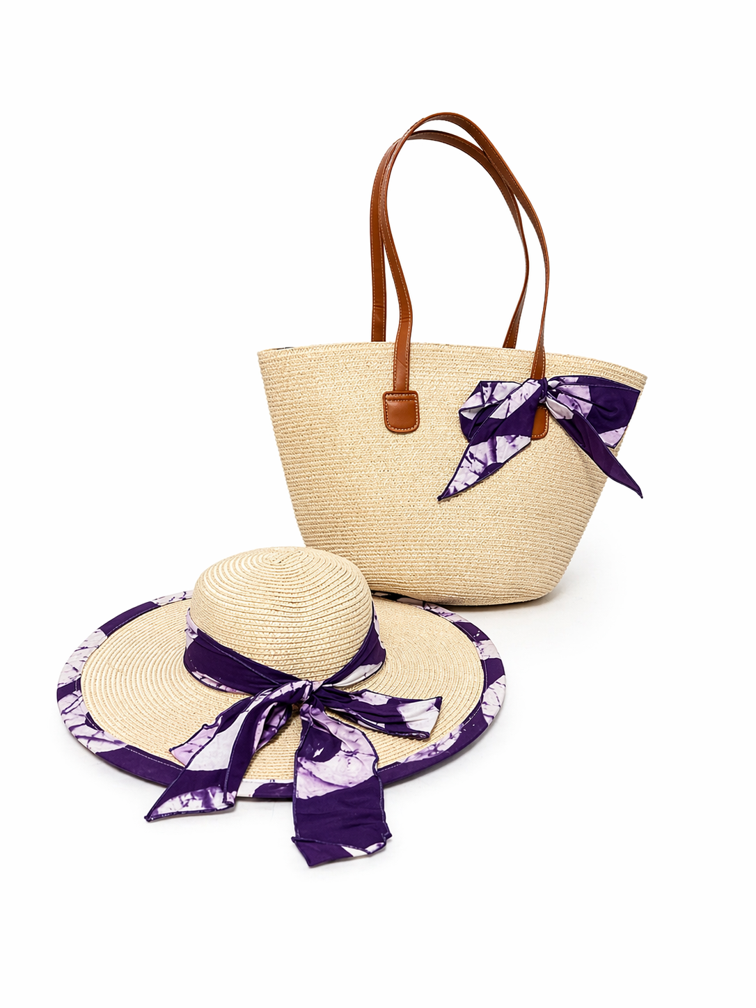 Luxury African Print Hat & Tote Bag Set – Stylish Summer Matching Set