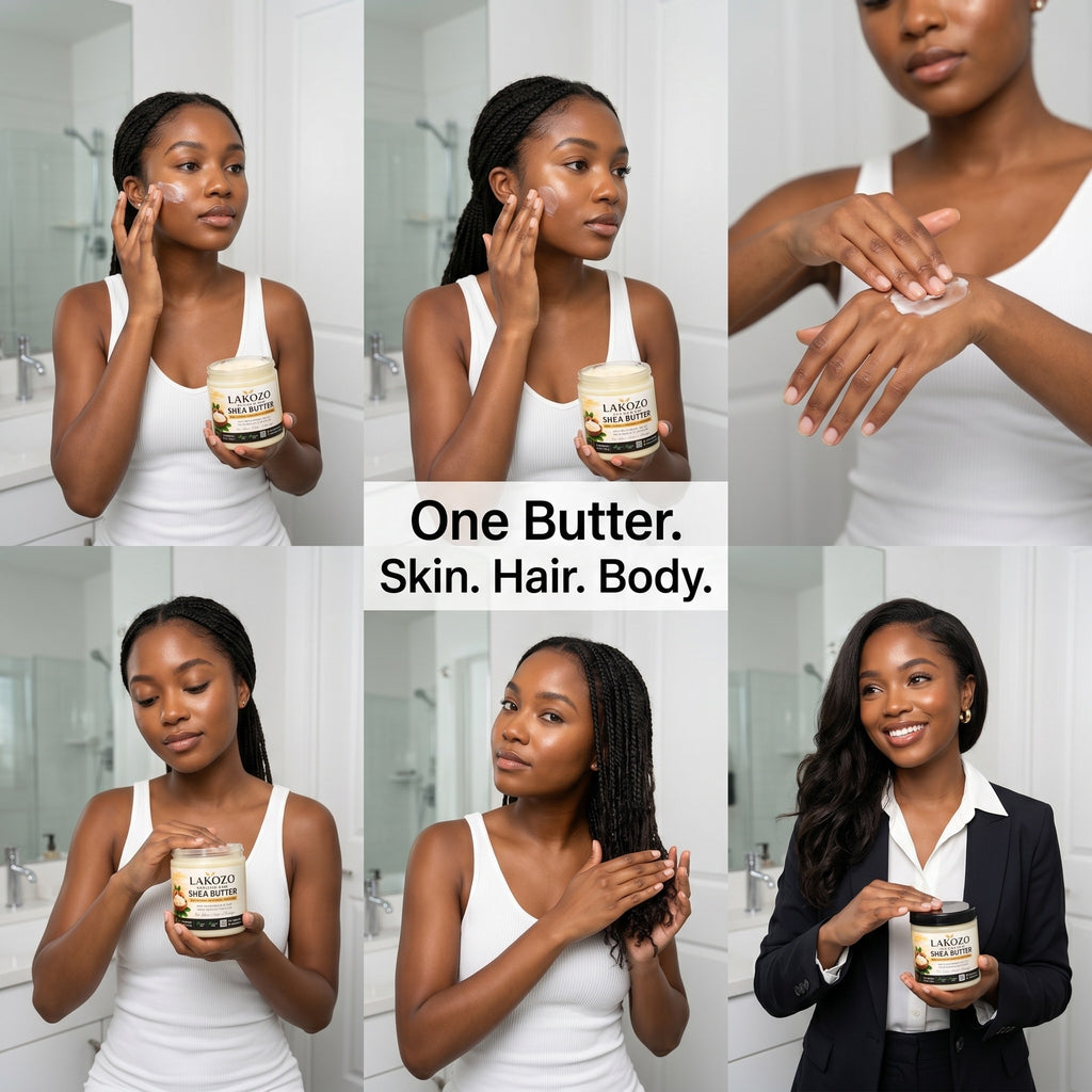 LAKOZO African Raw Shea Butter – 100% Natural Skin, Hair & Body Moisturizer – 16 oz (454g)