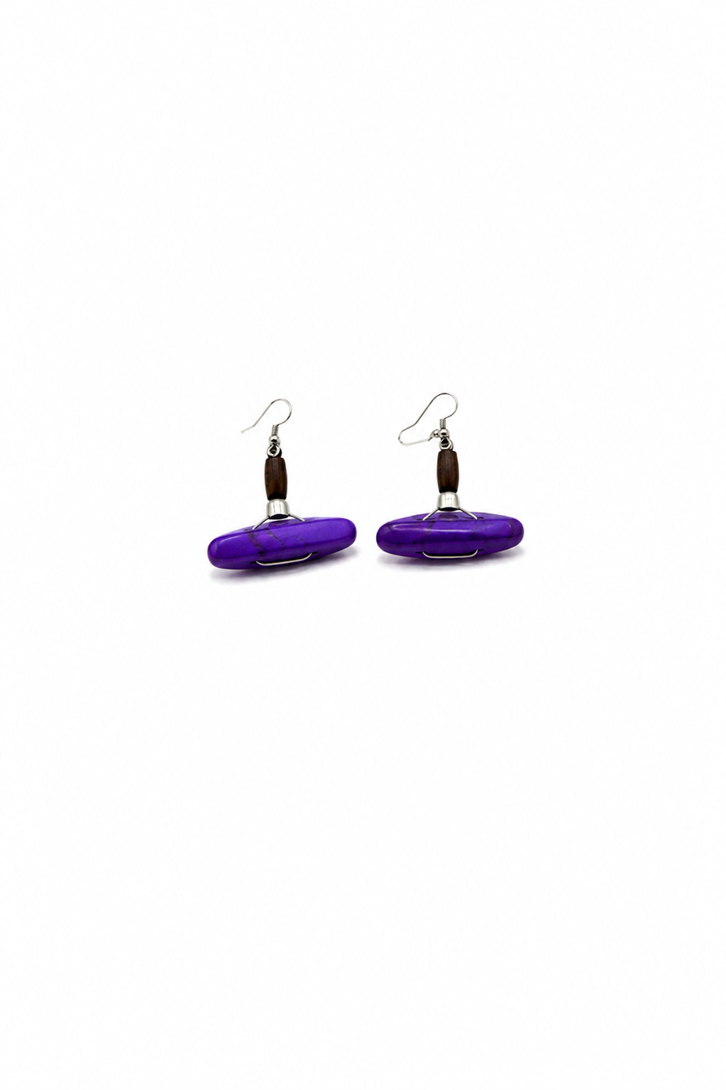 LAKOZO Handmade Purple Stone Drop Earrings – Elegant African Inspired Fashion Jewelry