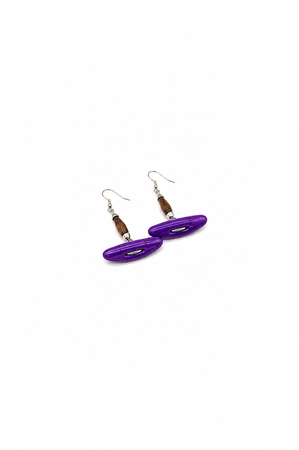 LAKOZO Handmade Purple Stone Drop Earrings – Elegant African Inspired Fashion Jewelry