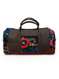LAKOZO Handmade African Print Travel Duffel Bag – Premium Leather & Ankara Fabric Weekender Bag