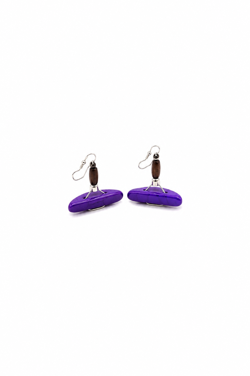 LAKOZO Handmade Purple Stone Drop Earrings – Elegant African Inspired Fashion Jewelry