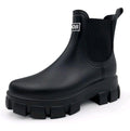 Amoji Unisex Ankle Chelsea Rain Platform Rubber Waterproof Boots