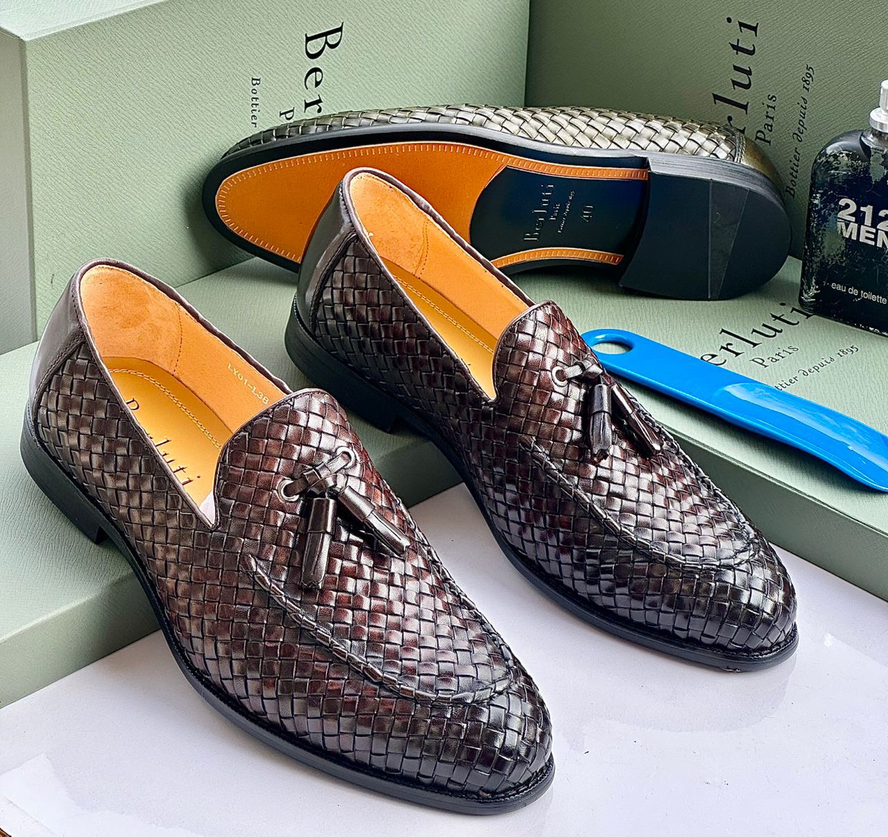 Berluti Tassel Loafers - Dark Brown Woven Leather