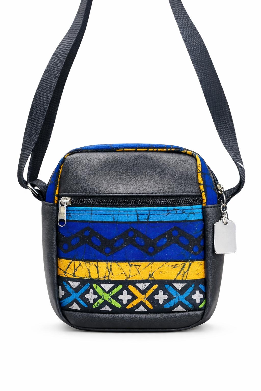 Vibrant Blue & Yellow Crossbody Bag with Adjustable Strap Unisex One Size
