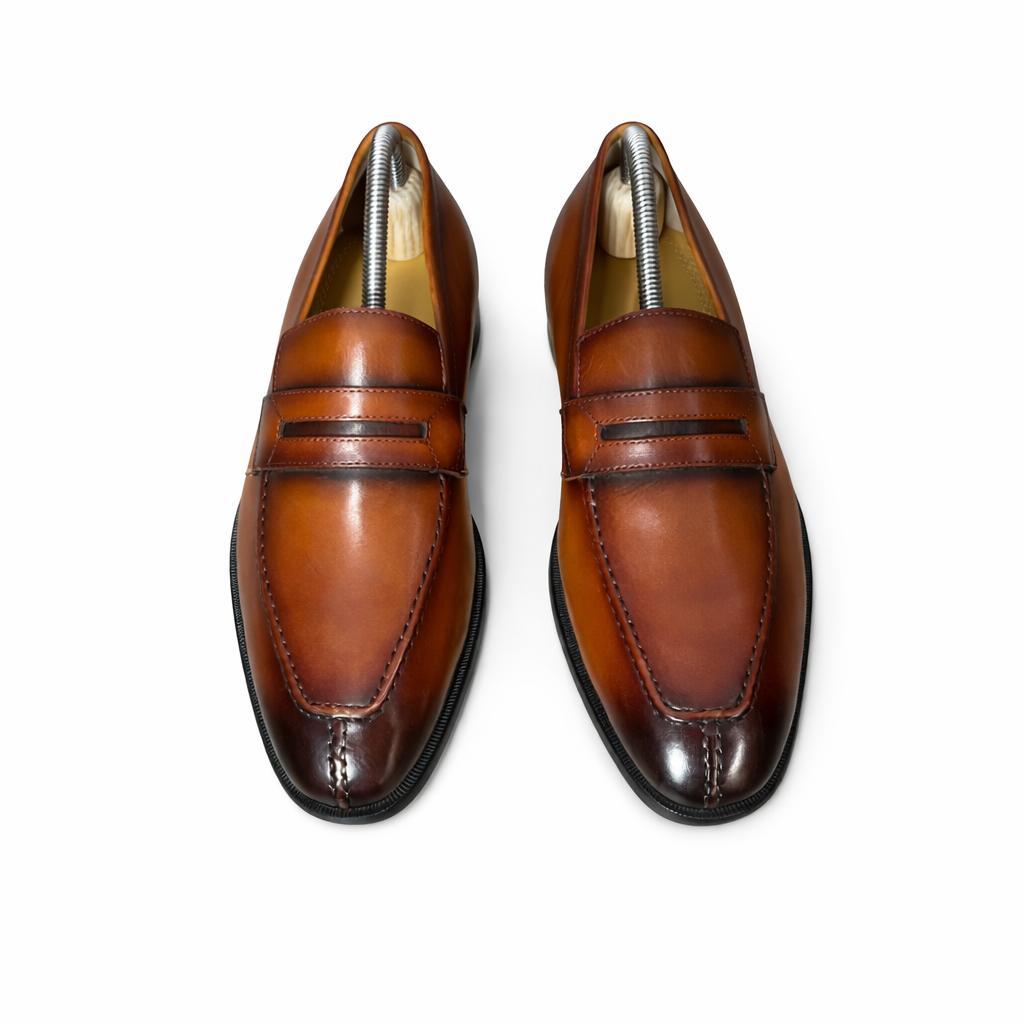 Elegant Italian-Style Brown Penny Loafers – Formal & Smart Casual
