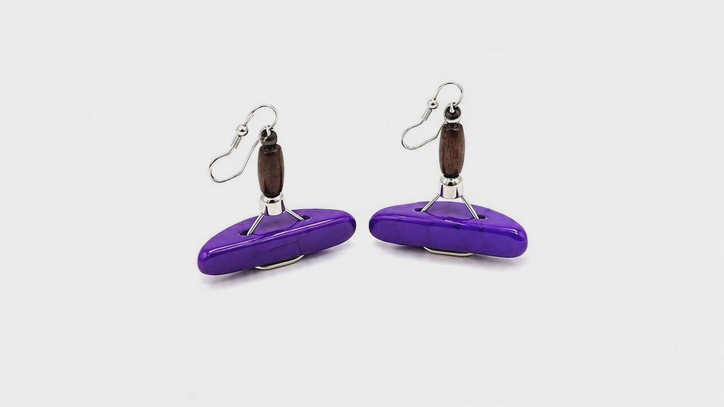 LAKOZO Handmade Purple Stone Drop Earrings – Elegant African Inspired Fashion Jewelry