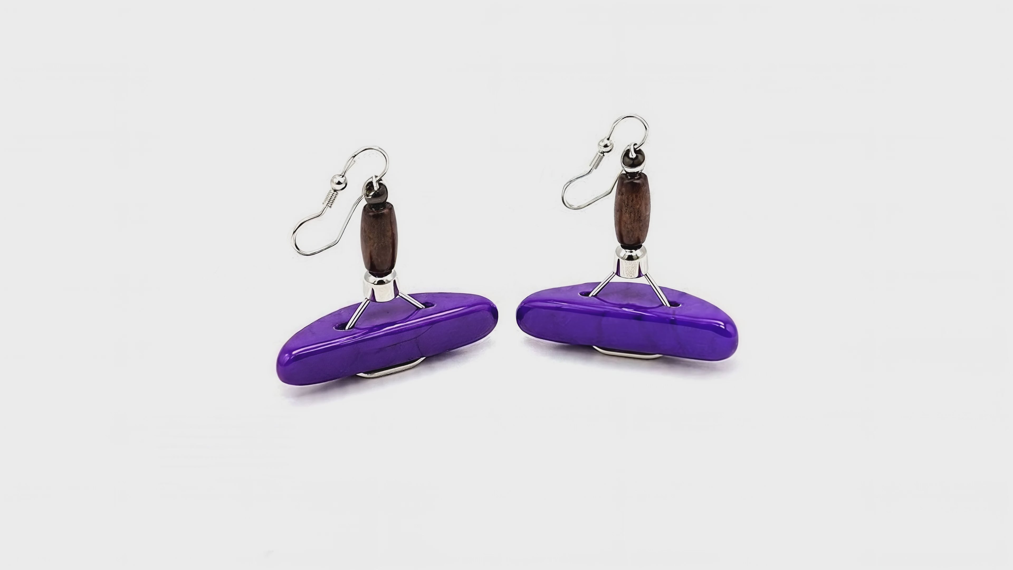 LAKOZO Handmade Purple Stone Drop Earrings – Elegant African Inspired Fashion Jewelry